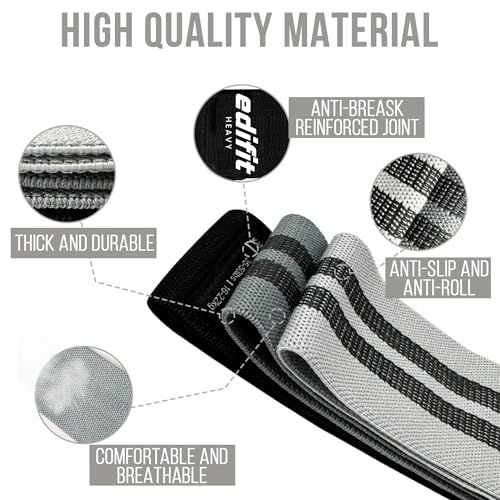 Image of Edifit, Resistance Bands, Elastic, Tapes with 3 Resistance Levels, Exercise, Non-Slip Rubber Bands, Pack of 3, for Gym, Yoga, Crossfit, Pilates or Home Workout