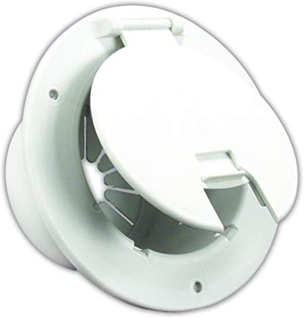 541-2-A Polar White Deluxe Round Electric Cable Hatch with Back