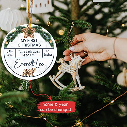 Baby's First Christmas Ornament 2023, Personalized Holiday Ornament Custom Baby Name, My First Christmas Ornament, Baby Bear 1St Christmas Keepsake Gift, New Baby Xmas Decoration Gifts #TOP1