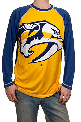 NHL Mens Long Sleeve Performance Active Wear Rash Guard Shirt