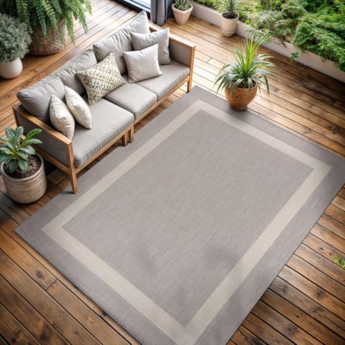 CAMILSON Outdoor Rug 5x7,Modern Outside Rugs for Patios Porches Waterproof