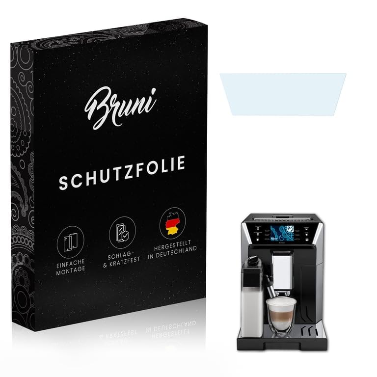 Bruni Screen Protector compatible with DeLonghi PrimaDonna Class ECAM550.65.SB Protector Film, crystal clear Protective Film (2X)