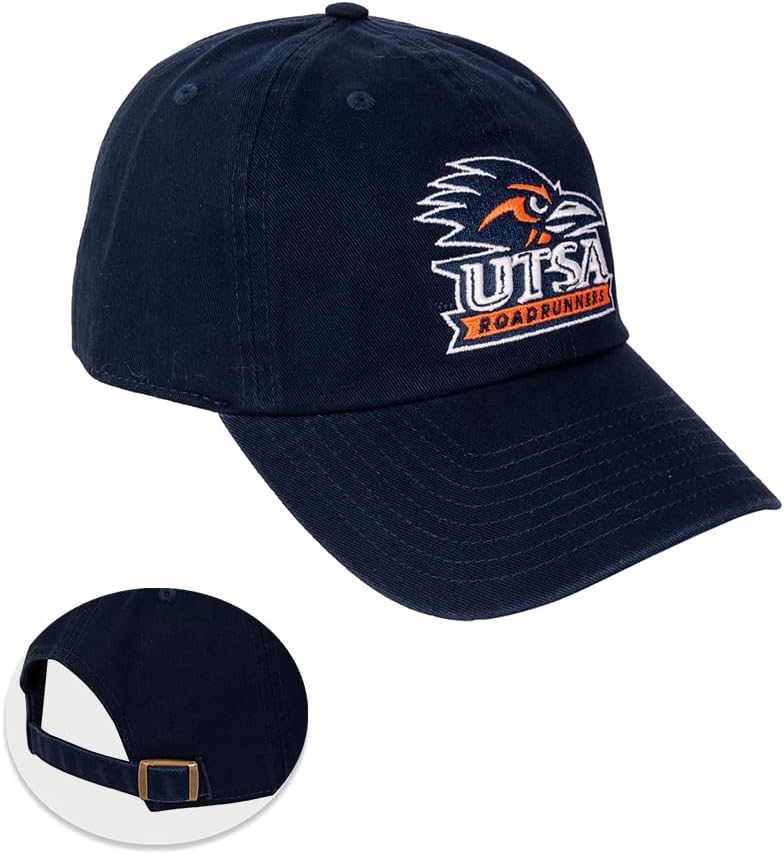 Desert Cactus University of Texas San Antonio Baseball Hat TAMUSA Jaguars Brimmed Embroidered Cap Adjustable Cloth Strap Adult (Style A) Blue
