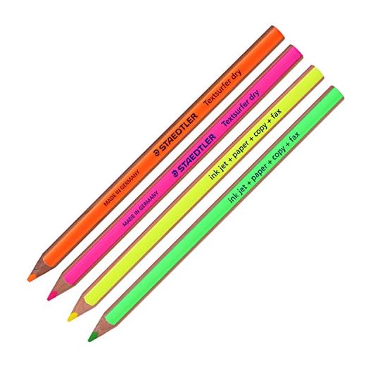 Staedtler Textsurfer Dry Highlighter Pencil 128 64 Drawing for Writing Sketching Inkjet,paper,copy,fax(pack of 4) (Color Mix-4 Pencils) by Staedtler