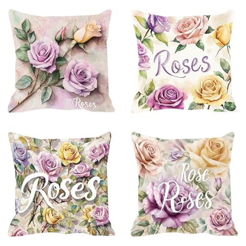 Housse de coussin violette 50x50cm imperméable pour canapé - 2