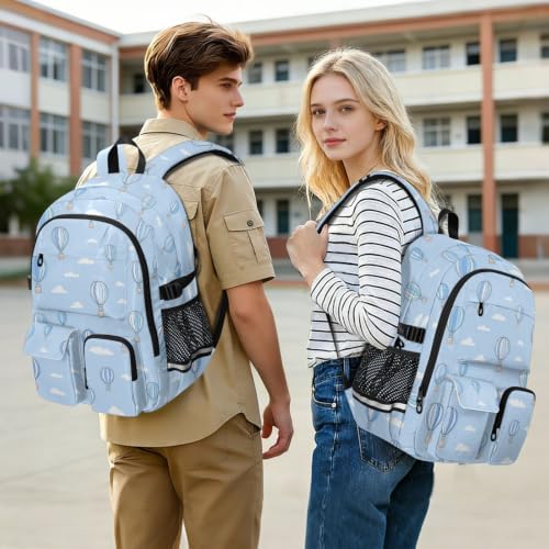 Mochila de computadora portátil 17.5 bolsa casual ligera azul 7