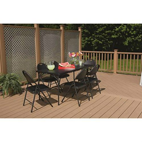 Mainstays 6 Foot Centerfold Folding Table, Black