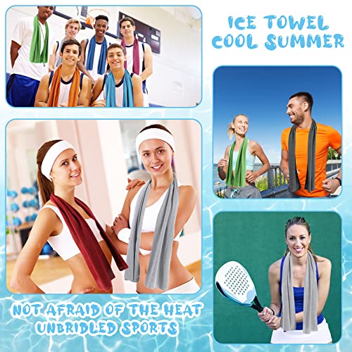 40 Pcs Cooling Towels 47 X 12'' Ice Towel For Neck Face Microfiber Cool Towel Breathable Chilly Towel For Yoga Golf Gym Workout Sport Camping Running Activities Hot Weather #TOP5