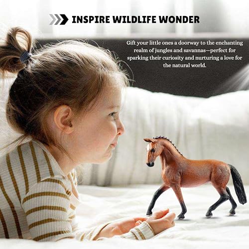 Image of Realistic Farm Animal Horse Toys for Kids Big Size Animal Action Figures Toy Set Home Decoration Educational Horse for Boys and Girls to Play - Pet Animal Figure Toys Birthday Gifts