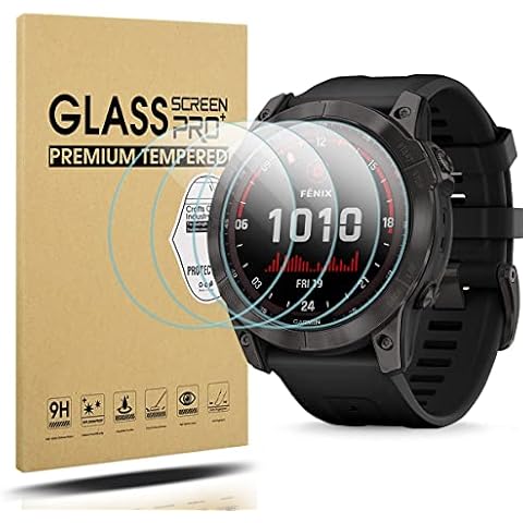 Suoman 4-Pack Screen Protector for Garmin Fenix 8 51mm/ for Garmin Fenix 7X 51mm, Ultra-Thin Tempered Glass for Garmin Fenix 8 51mm/ Solar/Amoled/Fenix 7X /7X Solar/Sapphire Solar Screen Protector Cover