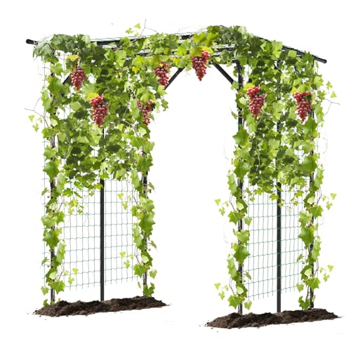DREAMADE Garden Arch Trellis, 79' x 59' x 78' Tall Metal Grape Trellis...