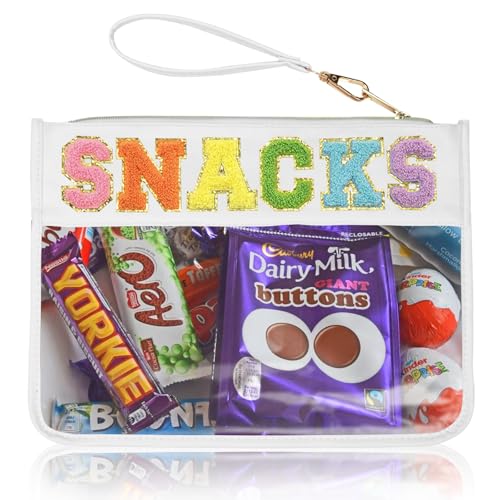 Burskit Clear Chenille Varsity Letter Zipper Pouch