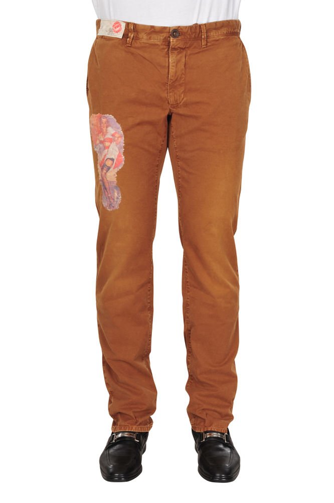 INCOTEXPants Men's 36 Brown Cotton Regular Fit Straight Cut