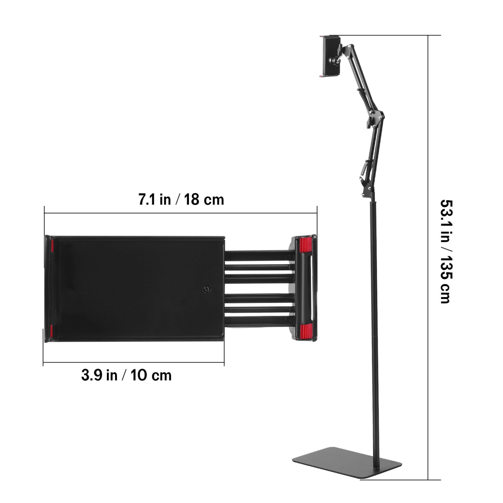 jojofuny Soporte De Piso para Tableta Altura Ajustable Soporte para Tableta Soporte para Teléfono Soporte De Cama Superior Soporte para Teléfono Móvil Brazo Estirable Compatible con