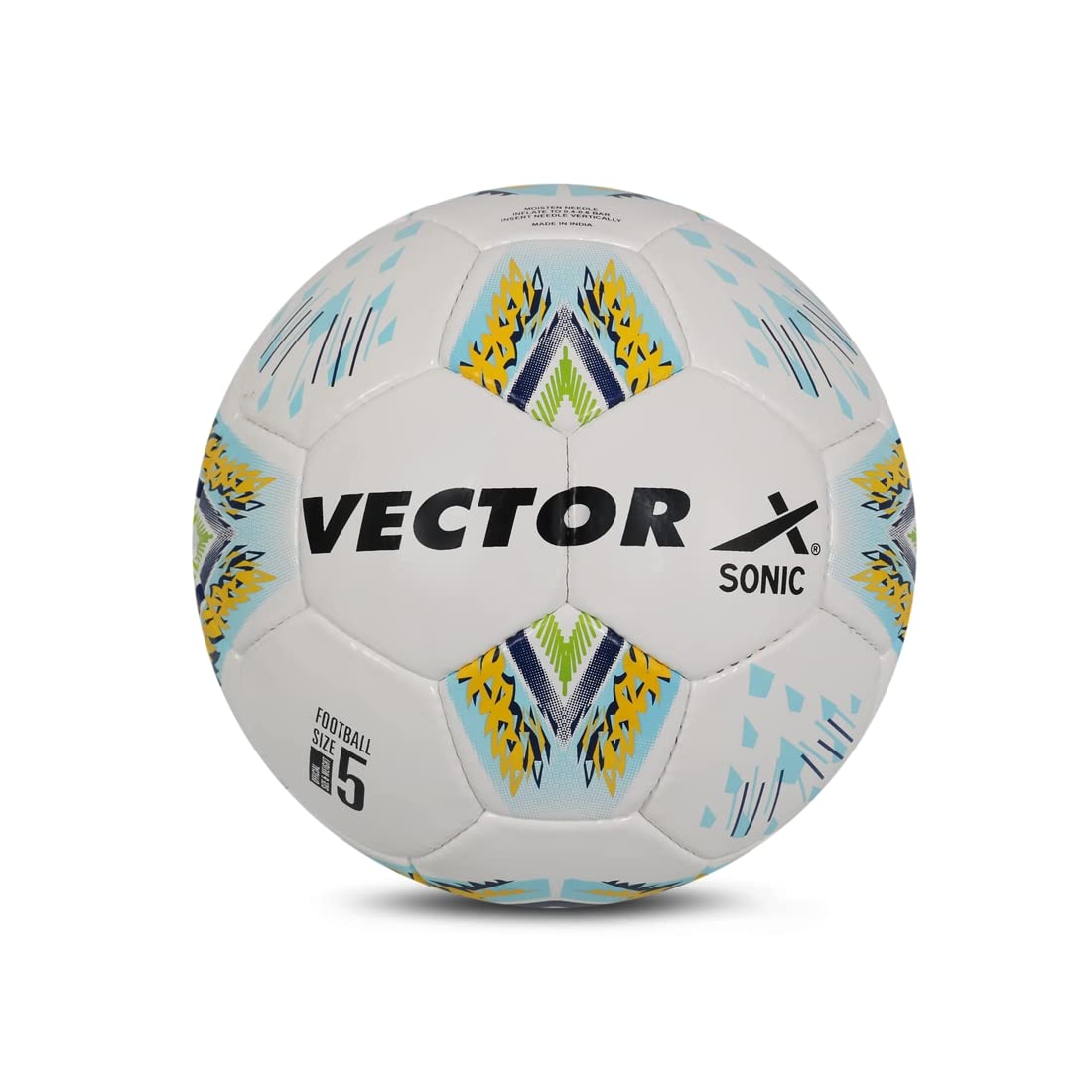 Vector X 32 Panel Sonic PU Hand Stitched Indoor/Outdoor Football with Latex Bladder, White-Yellow, Size 5, Suitable for Match and Training for Adults 15+ Years-image-29