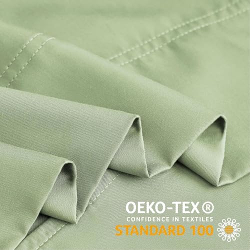 Image of BEDELITE King Pillow Cases Set of 2, Rayon Derived from Bamboo, Sage Green | Cooling and Breathable Pillow Cover for Hot Sleepers & Night Sweats, Silky Soft Cozy, Envelope Closure, 20x36 Inches