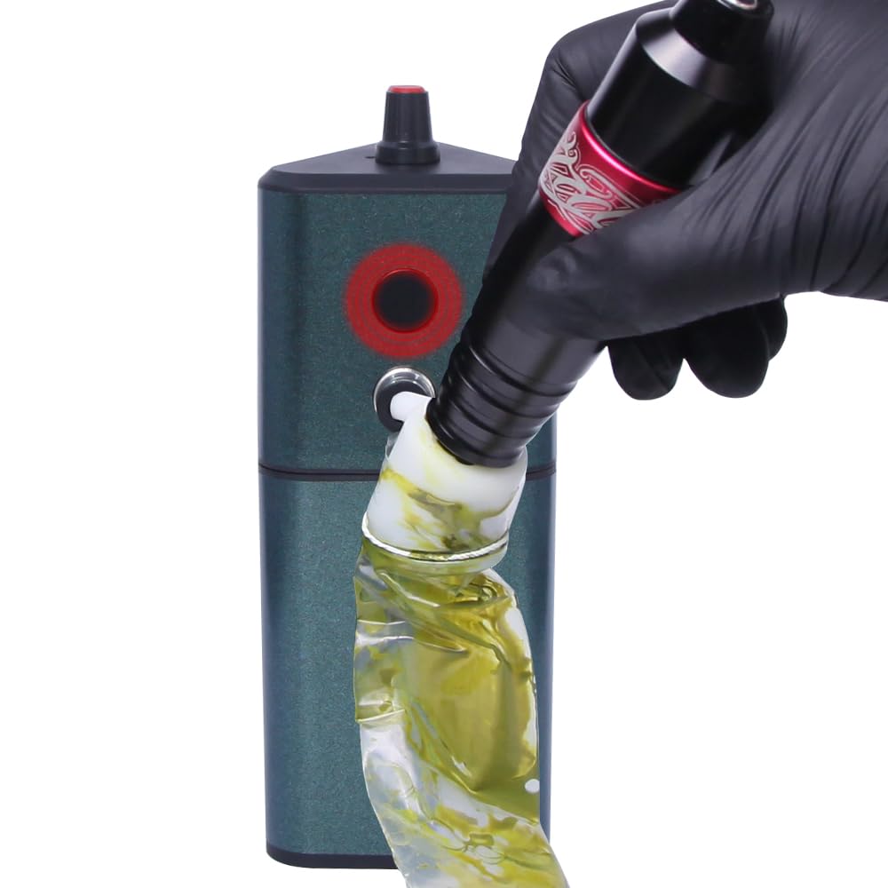 JZsmpmu Tattoo Needle Cleaner Machine,Auto Sensor Flushing,Cleaning Tattoo Ink,With Magnetic Suction Function,Portable,to Clean Professional Cartridge Needle and Tip(Cordless Version) (GREEN)