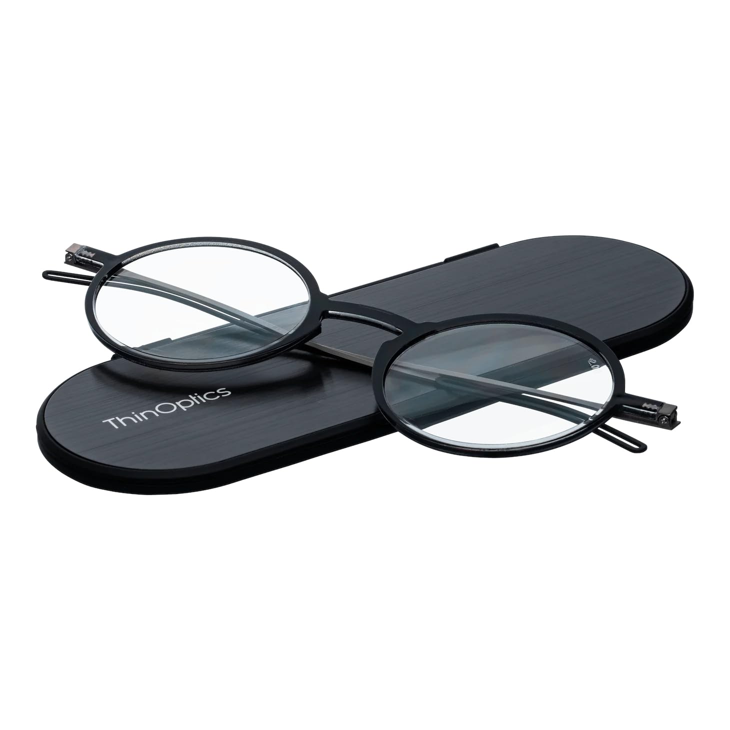 ThinOptics Manhattan Reading Glasses Round Frames With Milano Magnetic Case - Thin Lightweight Compact Readers 1.0 1.5 2.0 2.5 Strength-image-48