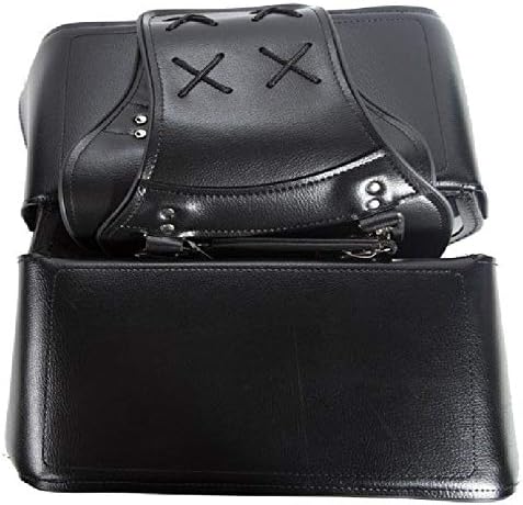 Miniatura 3 de Bolsa de cuero universal unisex impermeable para silla de montar de motocicleta, diseño duradero de dos correas, cómoda y elegante bolsa de