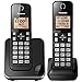 Panasonic Expandable Cordless Phone System with Amber Backlit Display ? 2 Handsets ? KX-TGC352B (Black)
