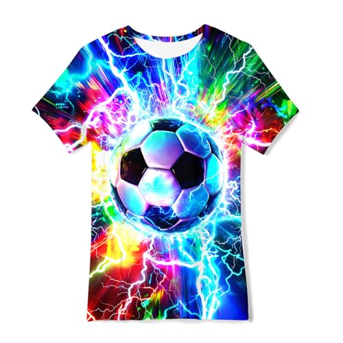 Image of 3D Graphic Short Sleeve Shirts Boys Girls Cool T-Shirt Unisex Novelty Tees for 7-12 Years Teens