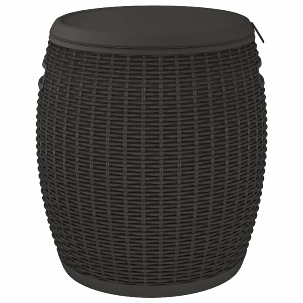vidaXL Caja de almacenaje de jardín 4 en 1 Polipropileno Negro, Caja de almacenaje para Exterior, baúl de almacenaje, baúl para Cojines