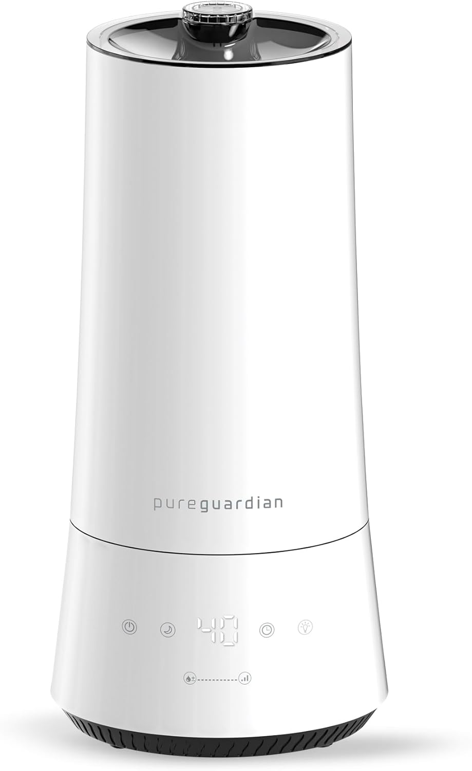 PureGuardian 90-Hour, 1.6 Gallon Top Fill Cool Mist Ultrasonic Humidifier for Large Rooms with Humidistat, 12-Hour Timer, Aroma Tray Bedroom, Living Room, Office, White, H997W