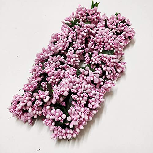 Image of Prokart Premium Pollen Flowers for Hair Accessories, Tiara Making, Jewelry Making and Dress Decoration | 4 Bunch of 12 Pollen Each | (Pack of 48 Pcs) (Pink)