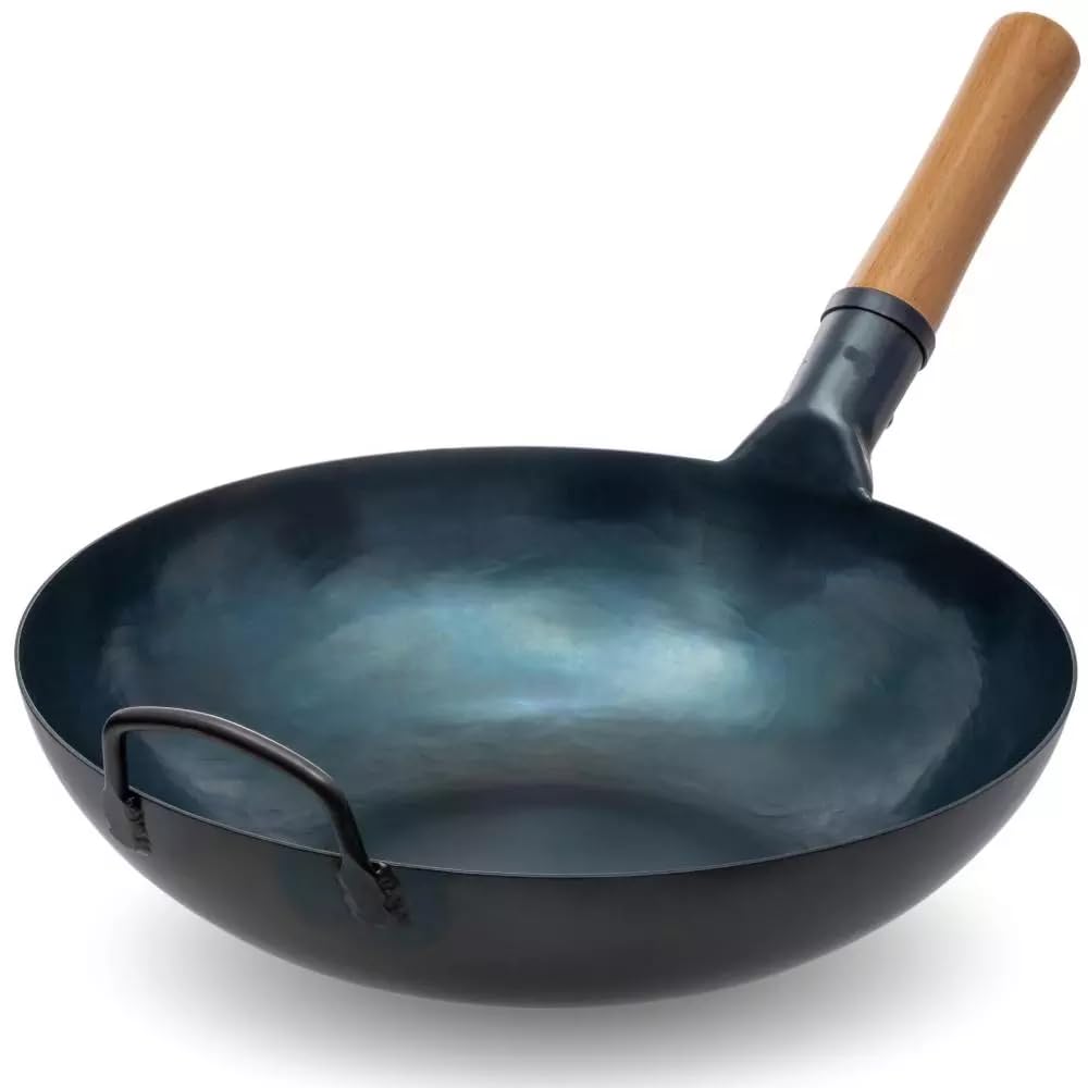 Iron Chinese Kadhai | Noddles Pan | Chinese Wok | use Cooking | Deep Frying Kadai | Fried Rice Kadai with Handle| Deep Fry Pan | Chinese Kadai with Wooden Handle | Iron Utensils 40cm (Pack of 1pc) (B0CVB9W6JX) Amazon Price History, Amazon Price Tracker