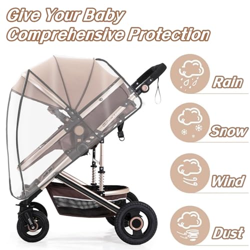 Regenverdeck für Buggy, Universal Komfort Regenschutz für Kinderwagen, Universal Regenschutz für Kinderwagen, Für Kinderwagen, Gute Luftzirkulation, Schadstofffrei, Regendicht Staubdicht Winddicht