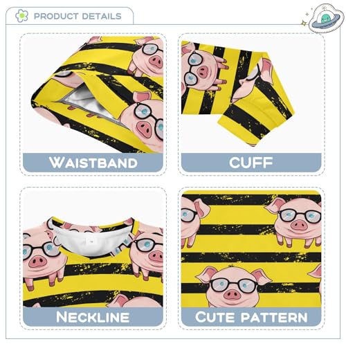 JUNZAN Weamless Cute Little Pig Big Boys Pullover Hoodie Long Sleeve Hoodie for Boys Party 4T3