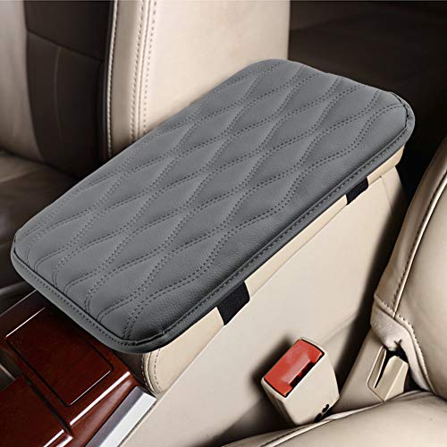 ACODABLEM Auto Center Console Pad, Universal PU Leather Auto Armrest Cushion Pads, Waterproof Center Console Box Armrest Protector Perfect for Most Vehicle SUV Truck (Grey)