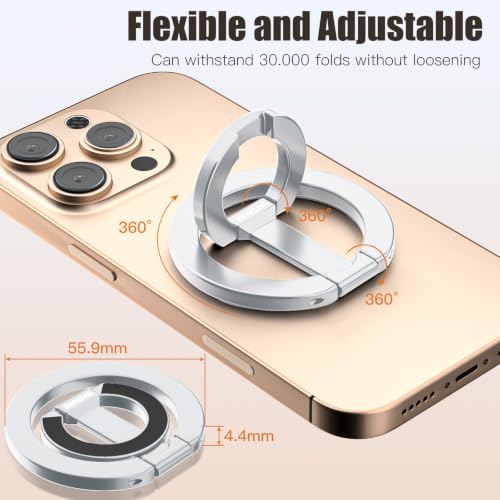 Image of Magnetic Phone Ring Grip for MagSafe Compatible with iPhone Samsung(Silver)