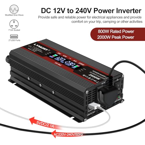 LVYUAN-Power-Inverter-2000W-12V-to-240V-230V-LCD-UK-Socket-USB-42A-Car-Converter-with-Cigarette-Lighter