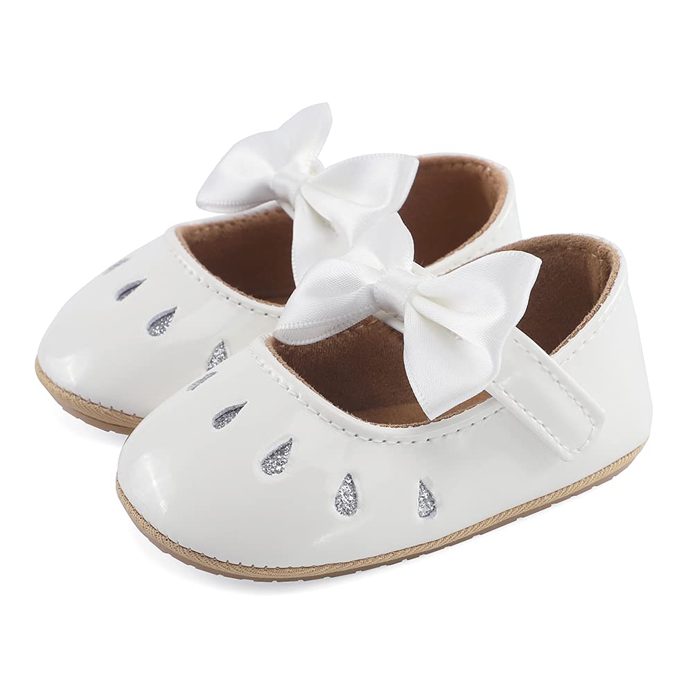 LACOFIA Baby Girls Anti-Slip First Walking Shoes Infant Bowknot Mary Jane Princess Party Shoes Prewalkers — view 10