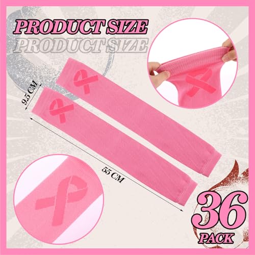 Mepase 4/36 Pairs Women Breast Cancer Awareness Football Leg Sleeves Calf Compression Leg Sleeves for Survivor Sports Teams2