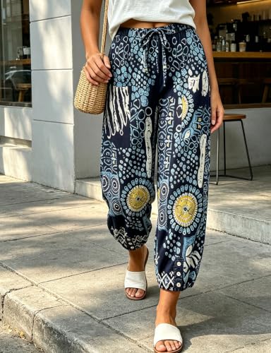 Image of Bozanly Women Casual Harem Pant Boho Loose Yoga Capris Trousers 2026