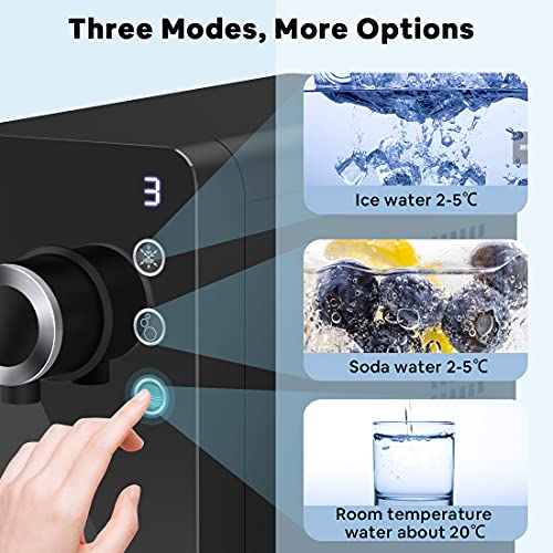 LifePlus Sparkling Water Maker, Electric Soda Maker Available for Personal & Commercial Use, 3-mode Water Dispenser, Untraditional Smart for Home, Bar, Gym, Office & Restaurant (Black)