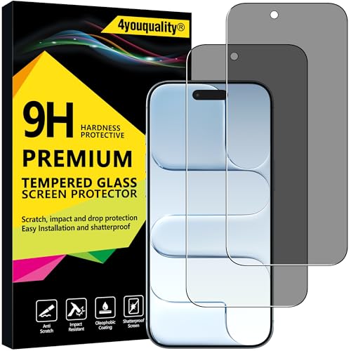 4youquality Privacy Screen Protector for iPhone Air / 17 Air (6.5-Inch) Anti-Spy Tempered Glass Film 2-Pack [LifetimeSupport][Impact-Resistant][Anti-Scratch]