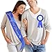"Growing A Prince" Sash & Dad to Be Pin Kit - Little Prince Baby Shower It's A Boy Royal Prince Gift (Royal Blue)
