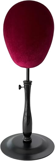 GOLDTIPS HAIR Velvet Wig Stand Mannequin Head with Adjustable Stand, Unisex Wig Accessory Display Dummy - Salon, Studio, S...