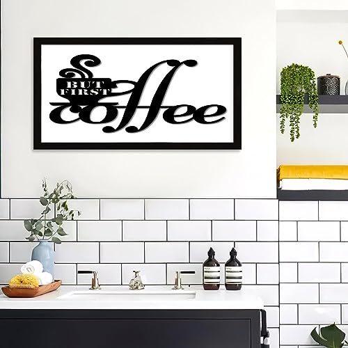 Panneau mural rustique en bois 30x55 cm pour déco café
