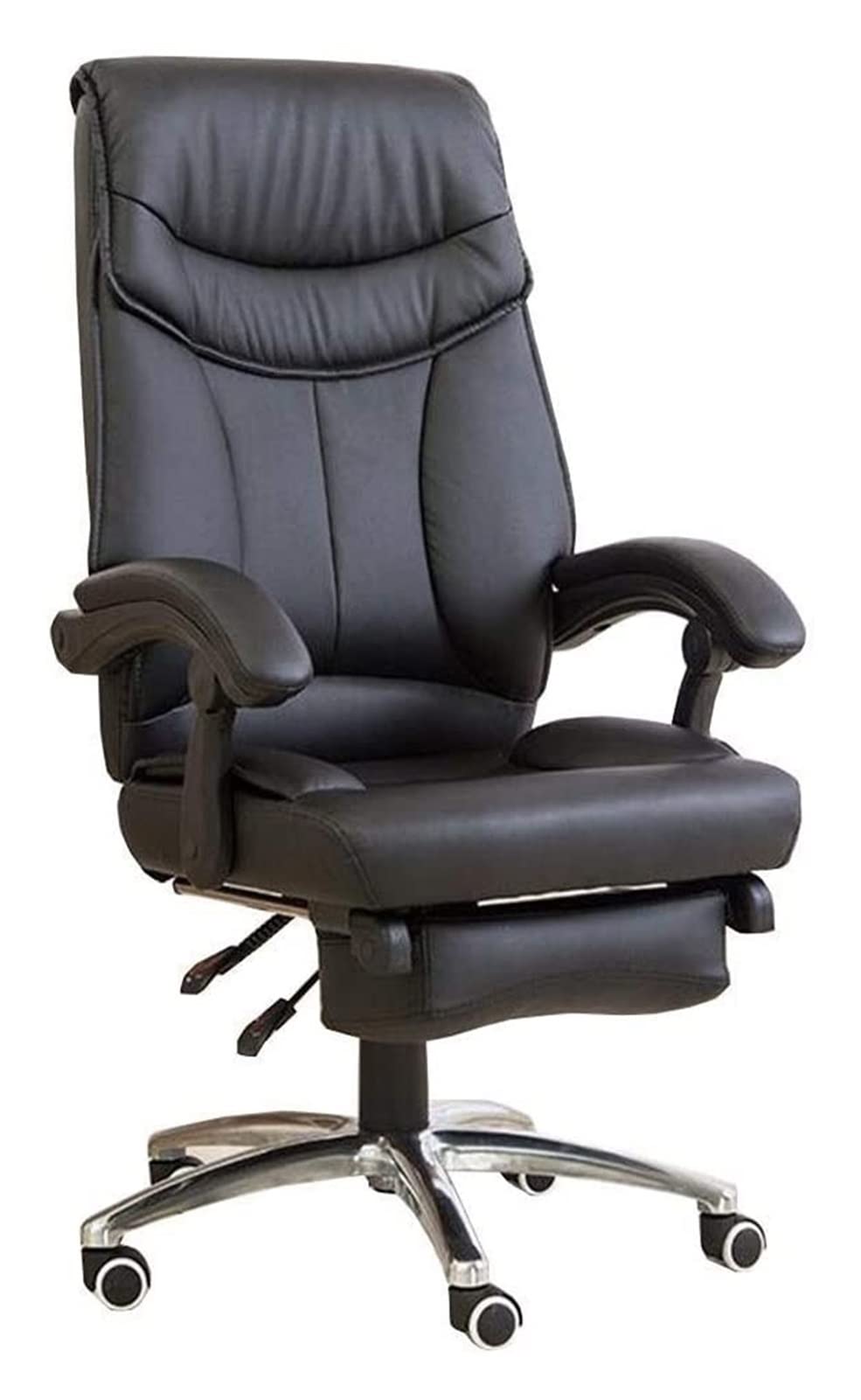 Krzesło ergonomiczne krzesło obrotowe krzesło komputerowe krzesło biurowe PU tapicerowane krzesło biurowe krzesło biurowe zagłówek fotel do gry krzesło (Color : Black)