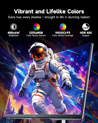 Image of KTC 27 Inch 240Hz Gaming Monitor 2K, QHD Monitor 275Hz Fast IPS, H27E6S | 1440P Computer Vertical Monitors, Built-in Speakers, HDR 400, Adaptive Sync, HDMI DP, Tilt Swivel Pivot Height Adjust, White