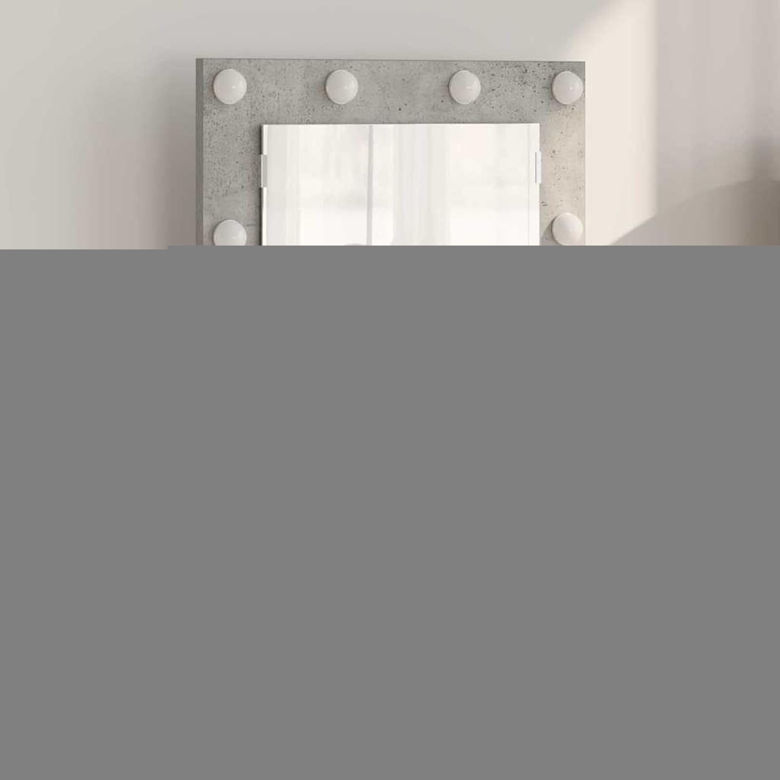 Gecheer Kosmetikspiegel Beton grau 70 x 50 x 18 cm Spiegel, Deko Spiegel Bathroom Mirror für Badezimmer Make-up Rasur Wohnung Hotel868336