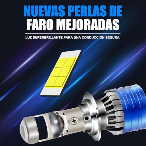 Image of H4 /9003 /HB2 LED Headlight Bulbs Universal H4 100W Led Headlight Lens Projector Bulb H4 /9003 /HB2 LED Headlight Bulbs with Mini Projector Lens Hi /Lo Beam With Cooling Fan For Cars (HJ G 100 WATT)