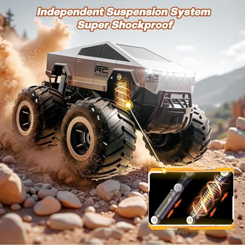 Image of Off Roader Rechargeable Remote Control Car | RC Car Monster Truck | 4 Headlight Modes | Lithium Battery | C-Type Charging | 2.4GHz Remote Controller Race-Ready (Off Road ws - 9221)