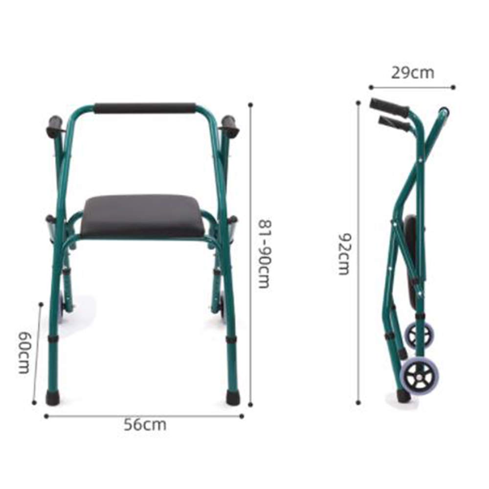 Andador Con Andador Para Personas Mayores Con Ruedas Y Asiento,Ayuda De Movilidad Plegable Liviana,Capacidad De Carga 150 Kg De Altura Ajustable