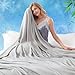 DANGTOP Bamboo Blanket - All Seasons Thin Cooling Blanket for Adults and Teens.(79x91 inches,Light Grey)