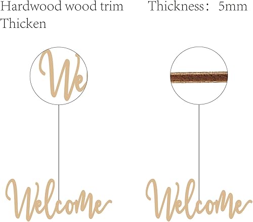 Miniatura 6 de CREATCABIN Letrero de bienvenida para pared, decoración de madera de bienvenida, letrero de bienvenida rústico para puerta delantera, hogar,